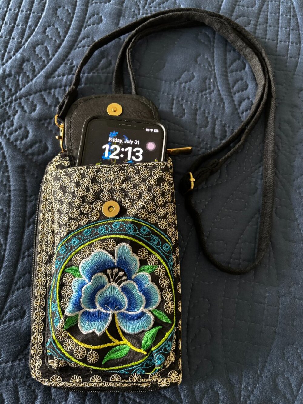 Embroidered Wallet/Cross Body Phone Purse